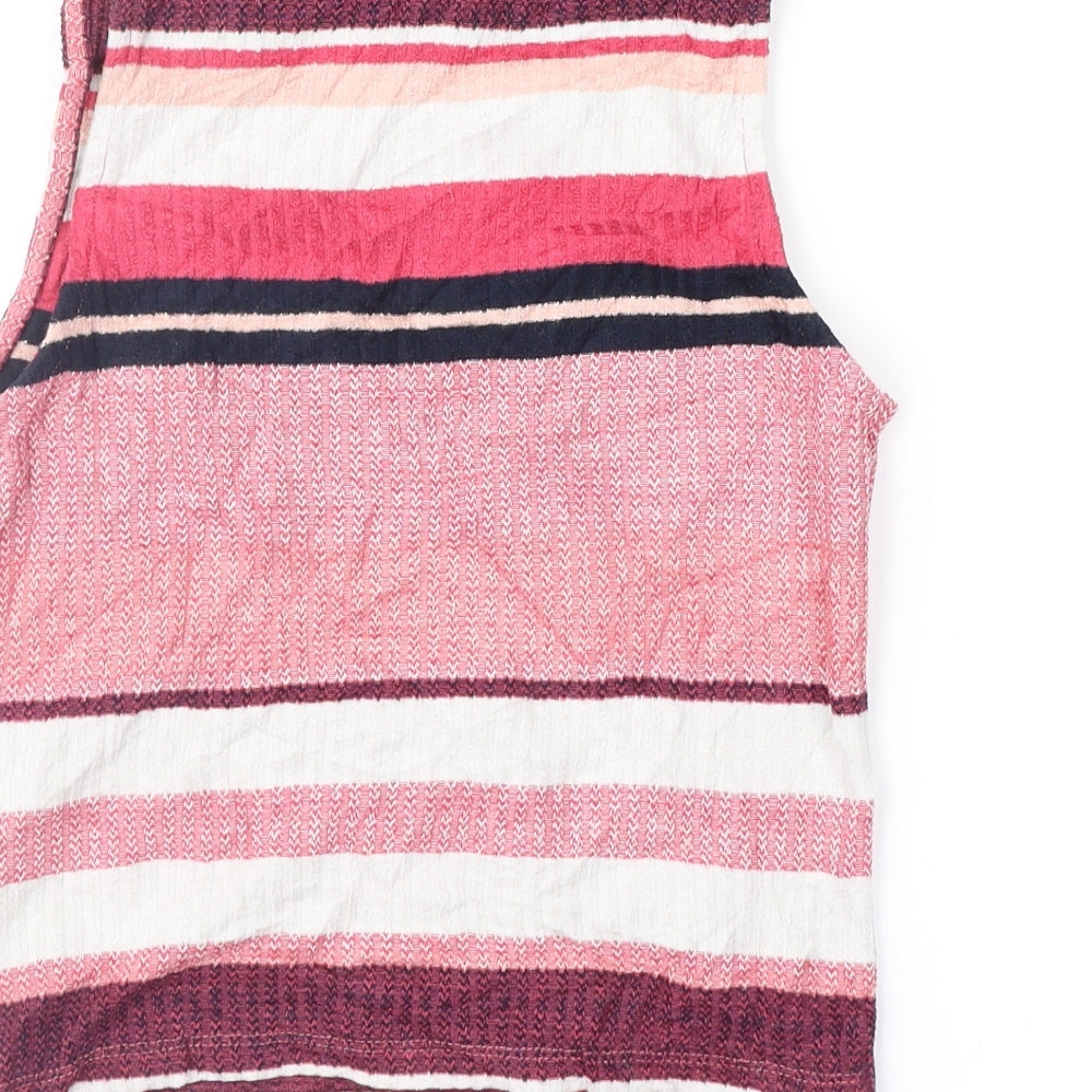 Womens UK Size 10 New Look Pink Cropped Blouse
