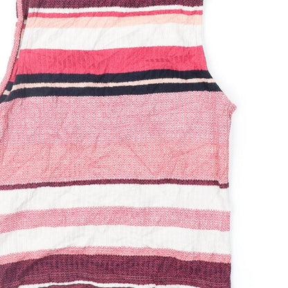 Womens UK Size 10 New Look Pink Cropped Blouse