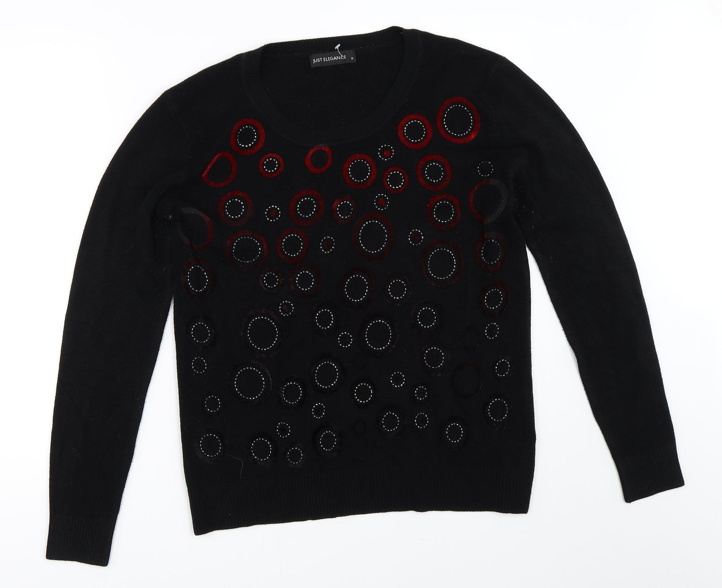 Just Elegance Womens Black   Pullover Jumper Size M