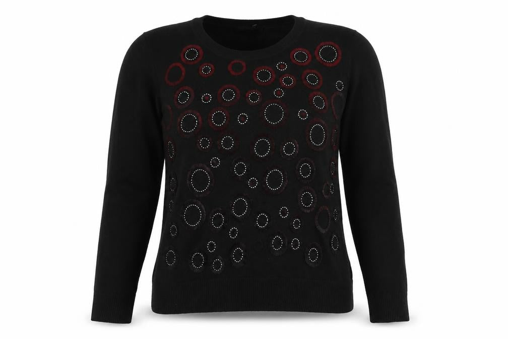 Womens UK Size M Just Elegance Black Pullover Jumper