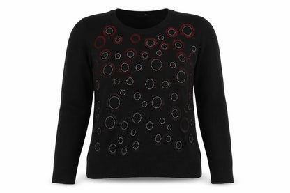 Womens UK Size M Just Elegance Black Pullover Jumper