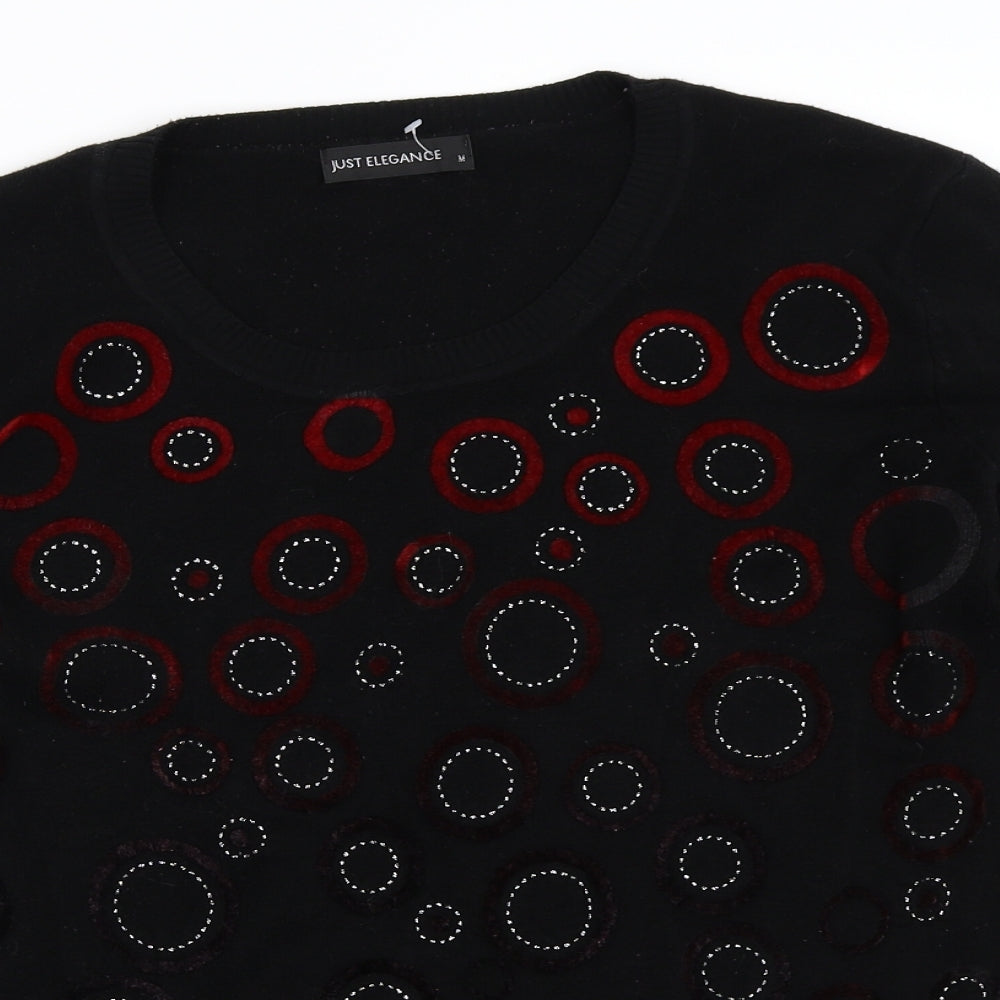 Just Elegance Womens Black   Pullover Jumper Size M