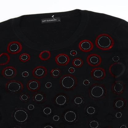 Just Elegance Womens Black   Pullover Jumper Size M