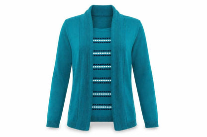 Womens UK Size S Insight Blue Cardigan Jumper