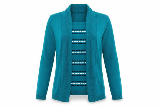 Womens UK Size S Insight Blue Cardigan Jumper