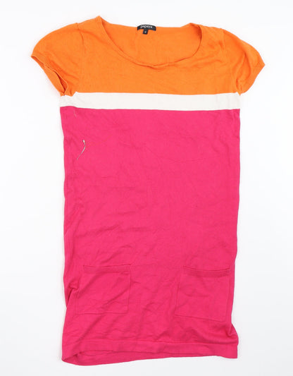 Womens UK Size 12 Papaya Pink Tunic Jumper