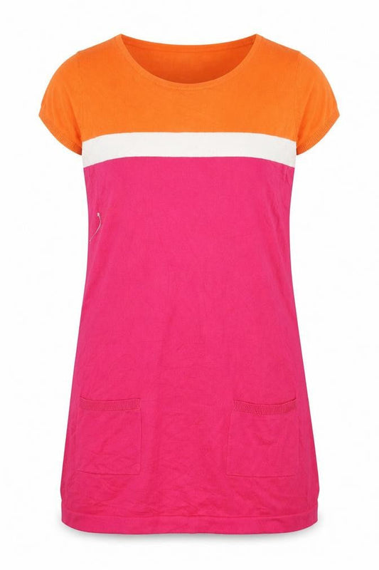 Front view of Papaya women’s pink tunic jumper, size UK 12