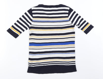 F&F Womens Blue Striped  Pullover Jumper Size 12