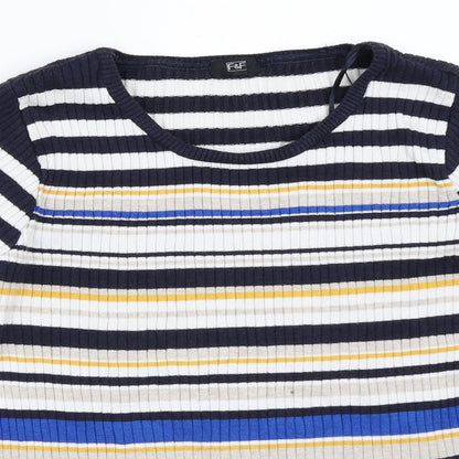 F&F Womens Blue Striped  Pullover Jumper Size 12