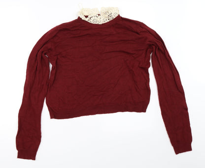 Womens UK Size S H&M Red Pullover Jumper
