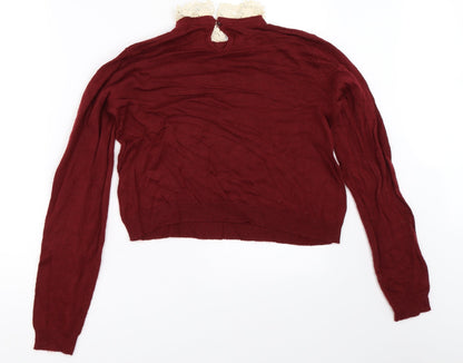 Womens UK Size S H&M Red Pullover Jumper