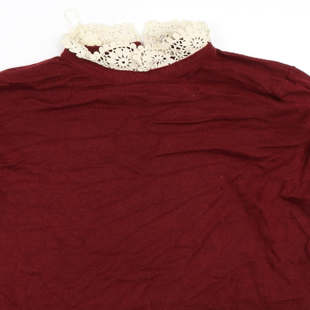 Womens UK Size S H&M Red Pullover Jumper