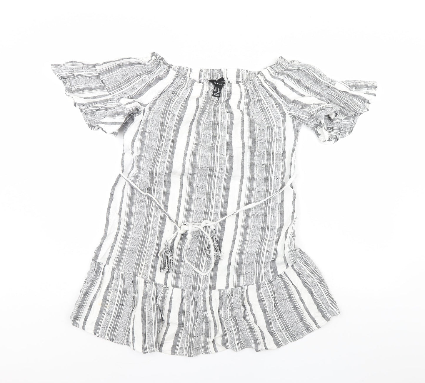 Womens UK Size 8 New Look Grey Basic Blouse