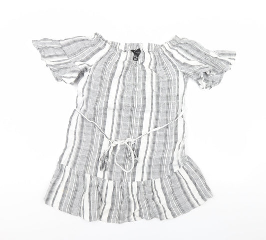 Womens UK Size 8 New Look Grey Basic Blouse