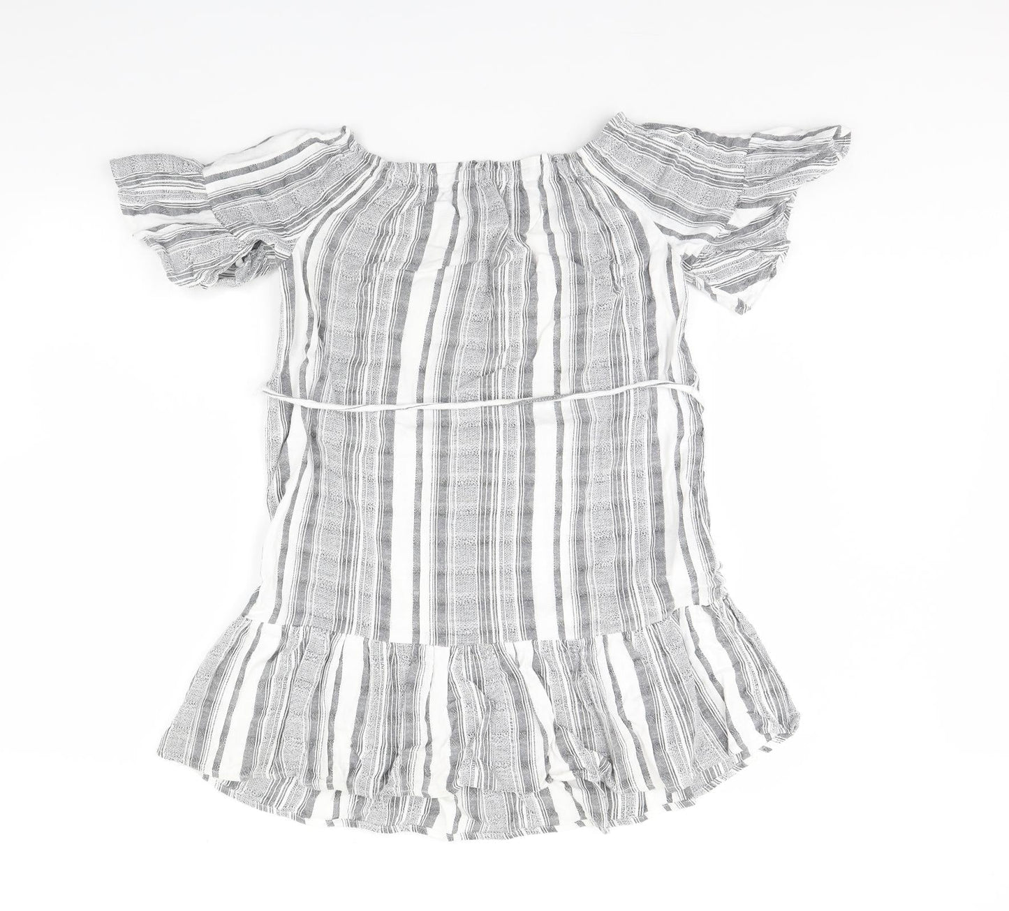 Womens UK Size 8 New Look Grey Basic Blouse