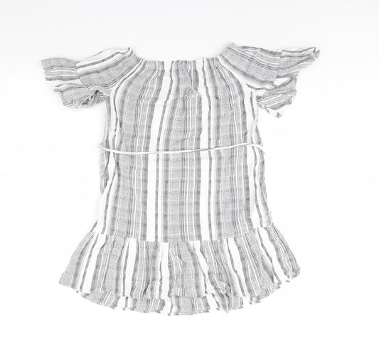 Womens UK Size 8 New Look Grey Basic Blouse