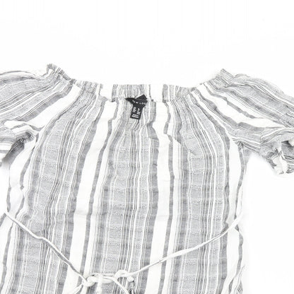 Womens UK Size 8 New Look Grey Basic Blouse