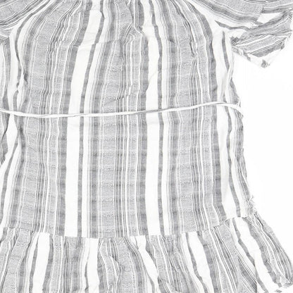 Womens UK Size 8 New Look Grey Basic Blouse
