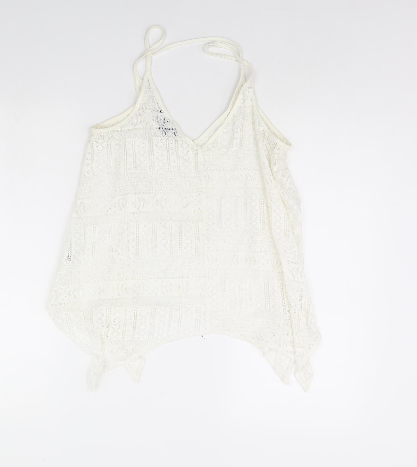 Womens UK Size 8 Atmosphere Ivory Basic Tank