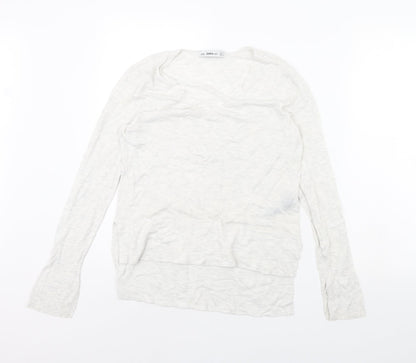 Womens UK Size S Zara Grey Pullover Jumper