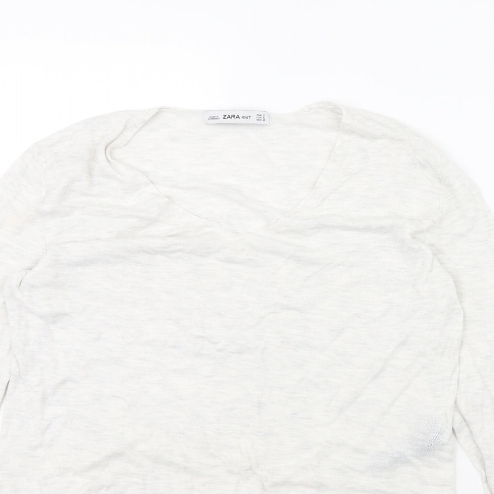 Womens UK Size S Zara Grey Pullover Jumper