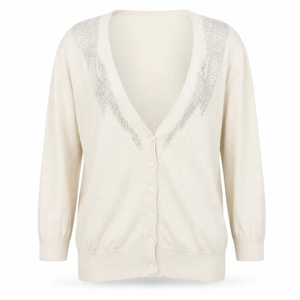 Womens UK Size 12 Topshop Beige Cardigan Jumper