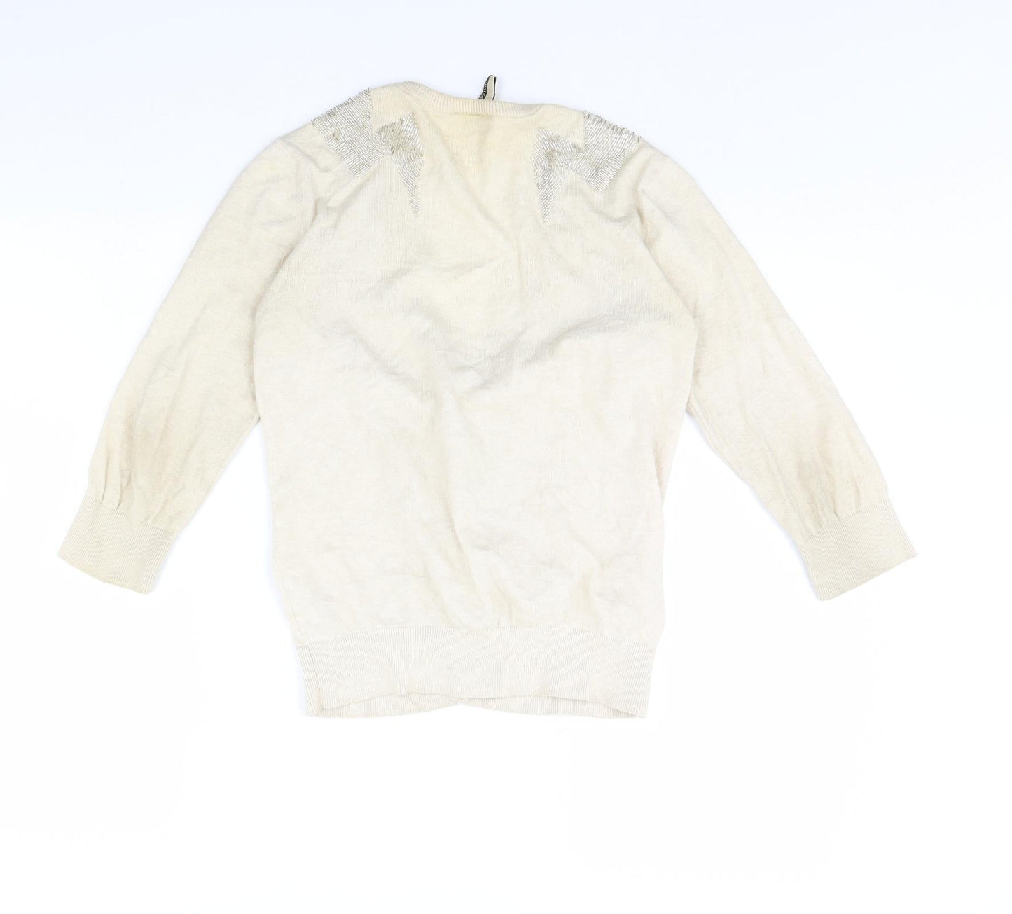 Womens UK Size 12 Topshop Beige Cardigan Jumper