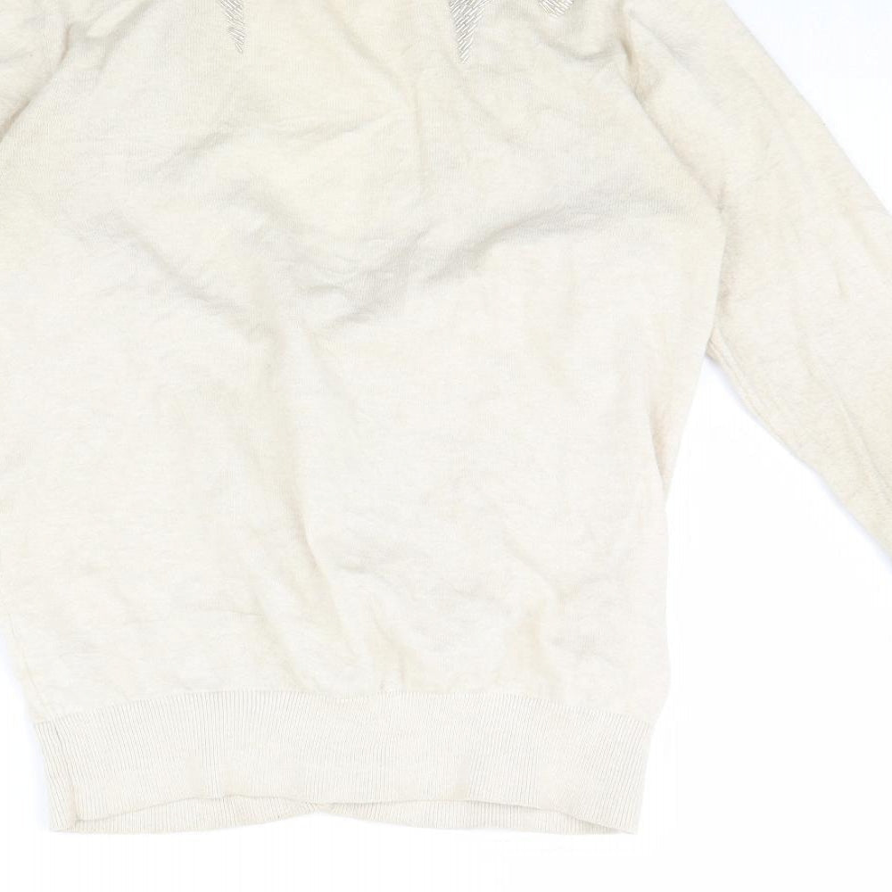 Womens UK Size 12 Topshop Beige Cardigan Jumper