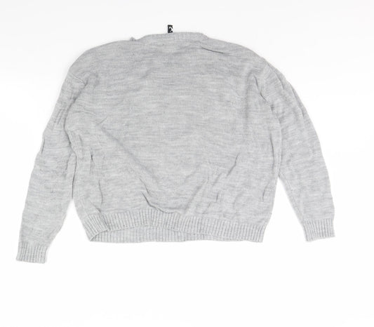 Womens UK Size M Divided Grey Pullover Jumper