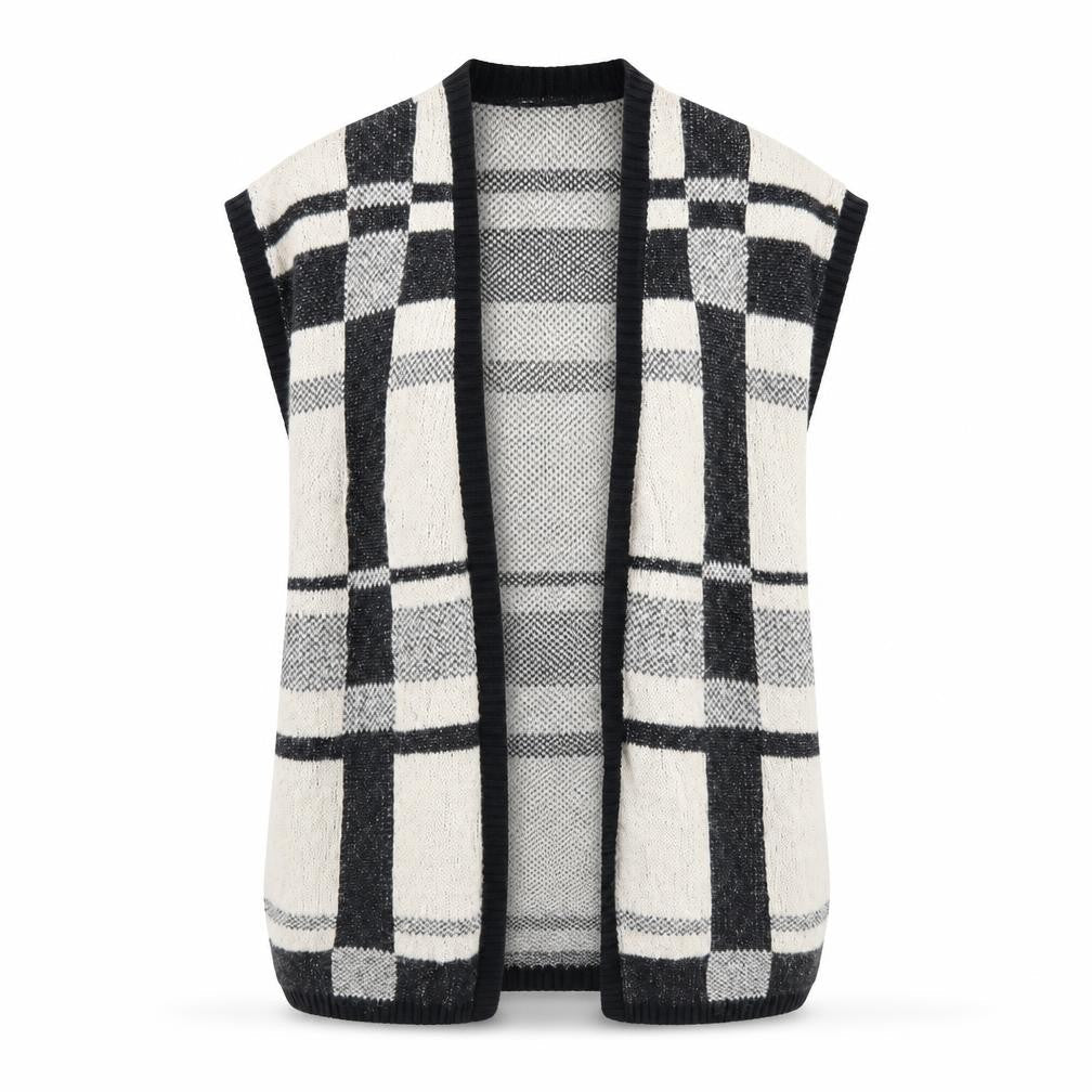 Atmosphere Womens Beige Check  Cardigan Jumper Size S