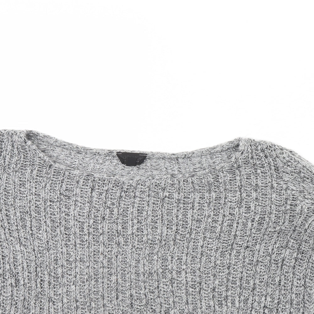 Womens UK Size 10 Topshop Grey Pullover Jumper