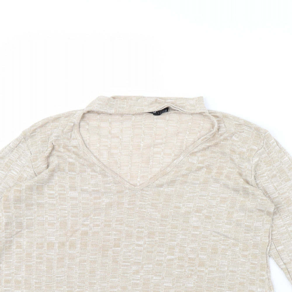 Boohoo Womens Beige   Pullover Jumper Size 10