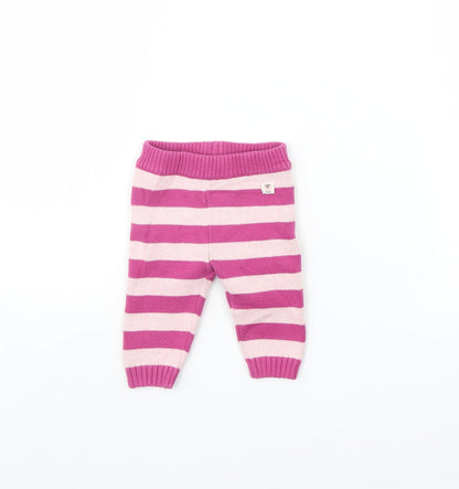 John Lewis Girls Purple Striped  Jogger Trousers Size 0-3 Months