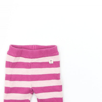 John Lewis Girls Purple Striped  Jogger Trousers Size 0-3 Months