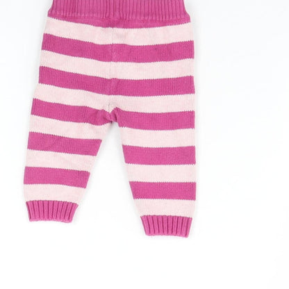John Lewis Girls Purple Striped  Jogger Trousers Size 0-3 Months