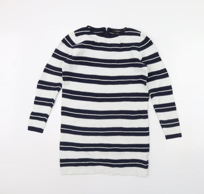 m&s Womens White Striped  Mini  Size 10