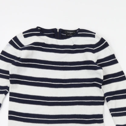 m&s Womens White Striped  Mini  Size 10