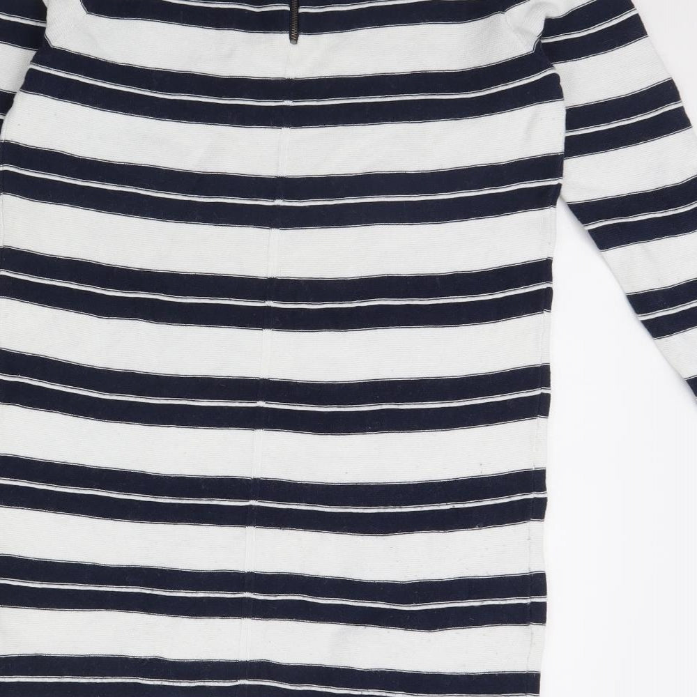 m&s Womens White Striped  Mini  Size 10