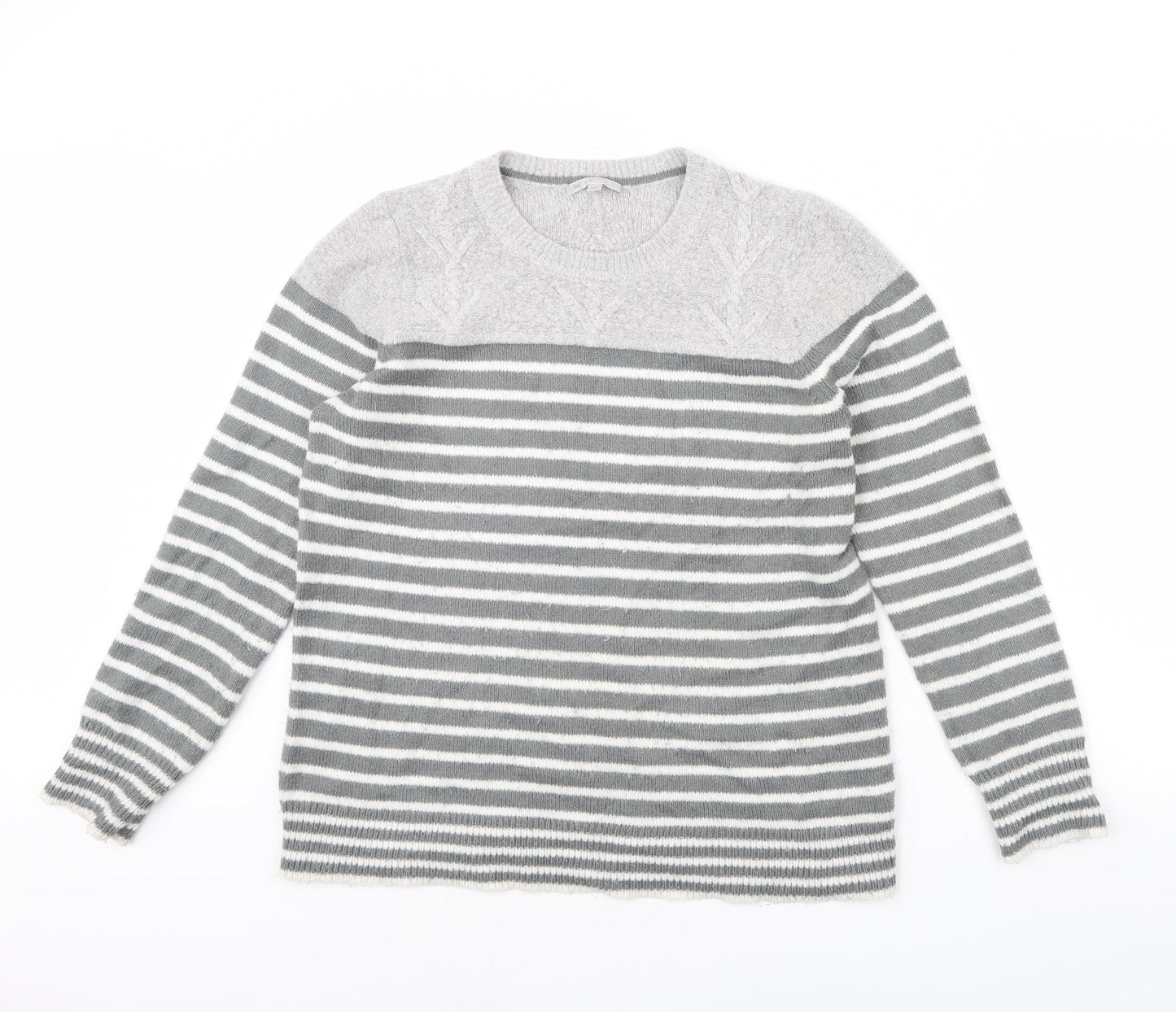 Gap Mens Grey Striped  Pullover Jumper Size XL