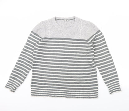 Gap Mens Grey Striped  Pullover Jumper Size XL