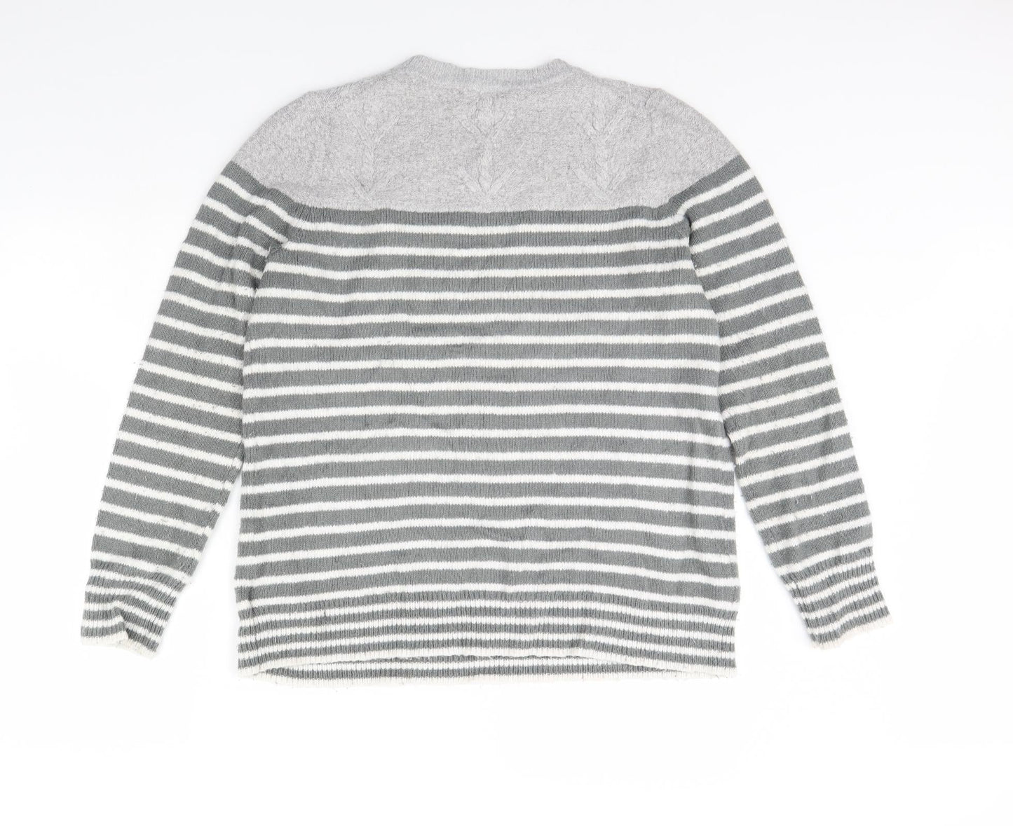 Gap Mens Grey Striped  Pullover Jumper Size XL