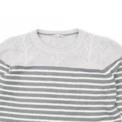 Gap Mens Grey Striped  Pullover Jumper Size XL