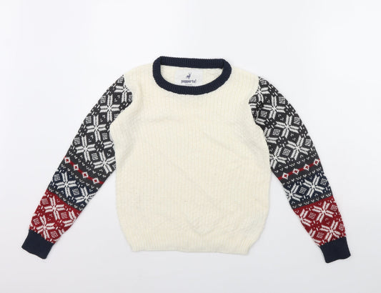 pepperts Boys Ivory   Pullover Jumper Size 8 Years