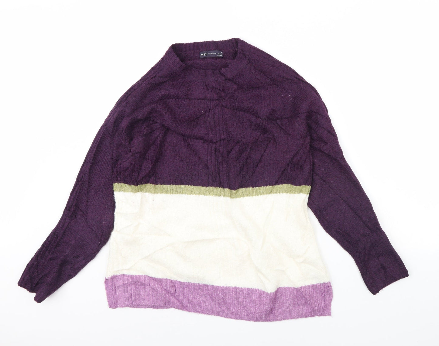 Womens UK Size M m&s Purple Pullover Jumper