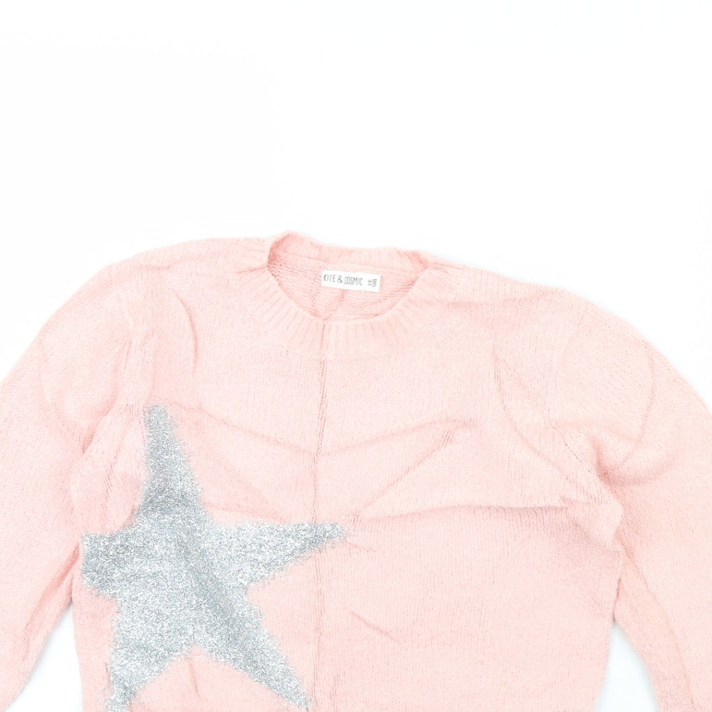 kite & cosmic Girls Pink   Pullover Jumper Size 9 Years  - STAR