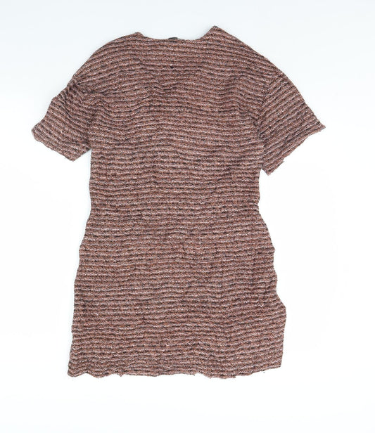 Zara Womens Brown Striped  Mini  Size S