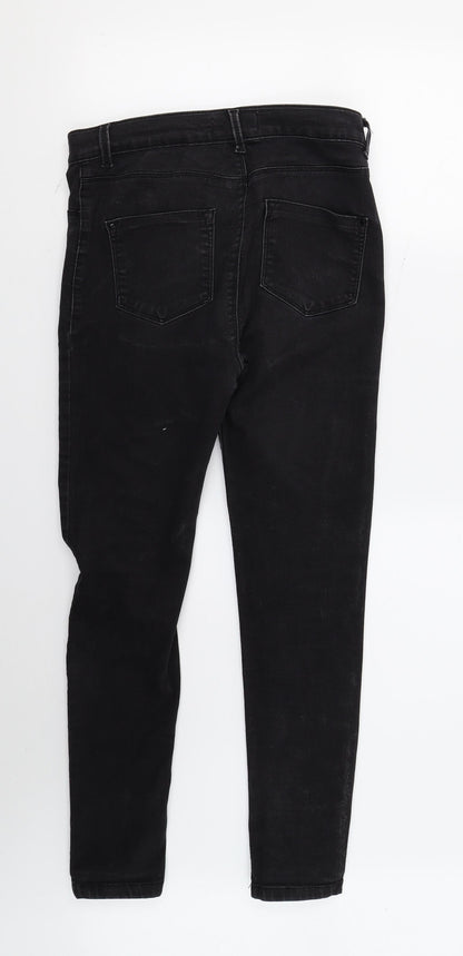 Dorothy Perkins Womens Black  Denim Skinny Jeans Size 12 L26 in