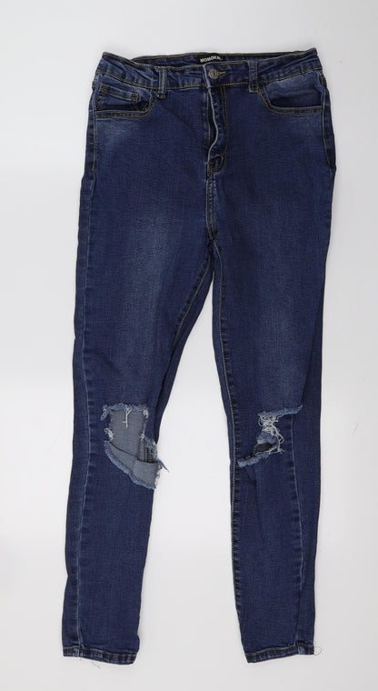 Womens UK Size 12 Momokrom Regular Fit Skinny Blue Jeans