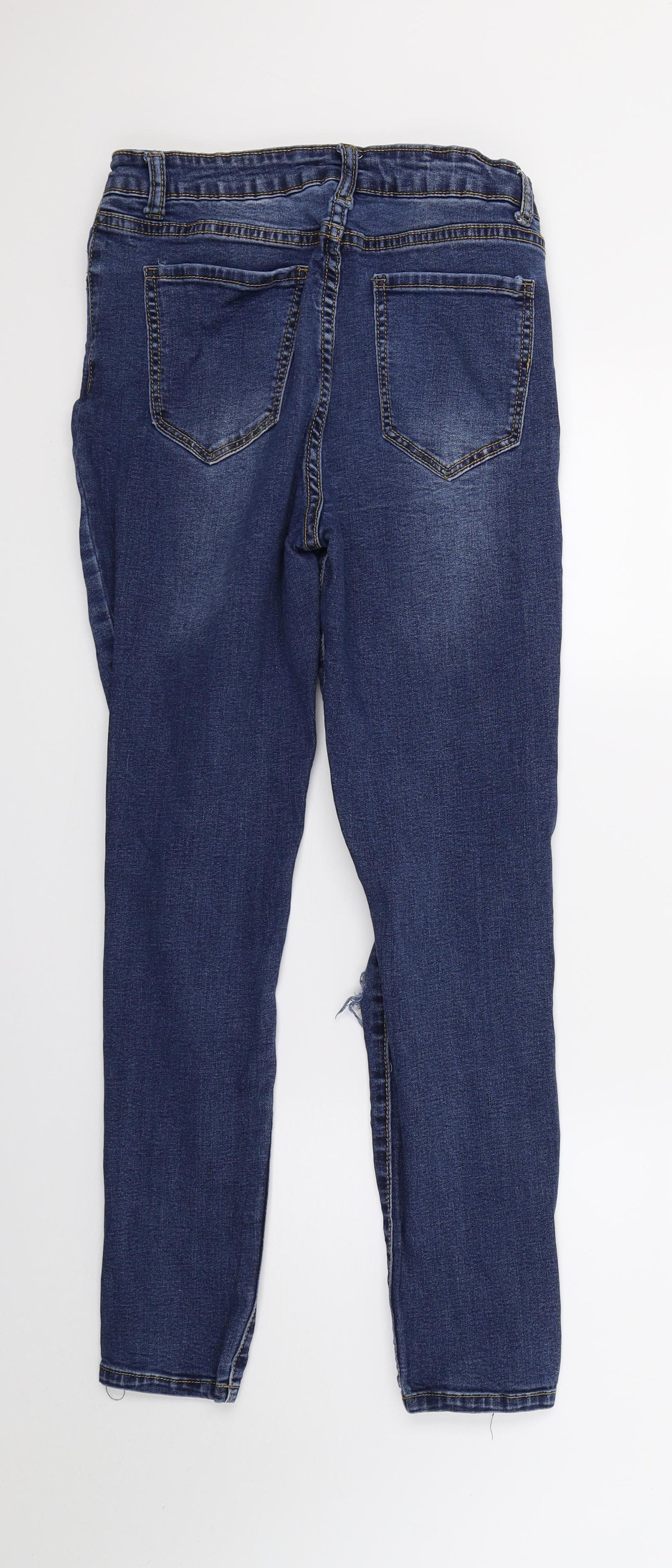 Womens UK Size 12 Momokrom Regular Fit Skinny Blue Jeans