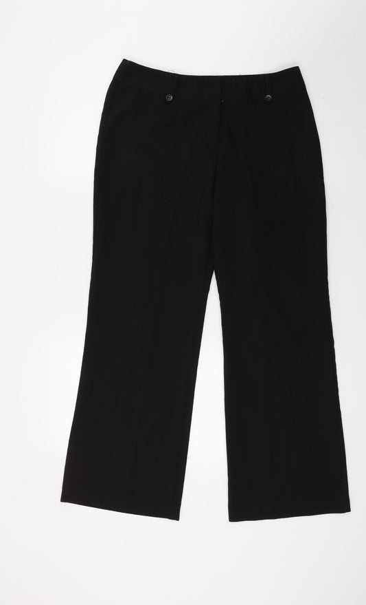 Womens UK Size 12 Dorothy Perkins Regular Fit  Black Trousers